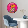 Hagedis - Bloemen - Roze - Kimono Fotolijst rond zonder passe partout klein -sfeer2