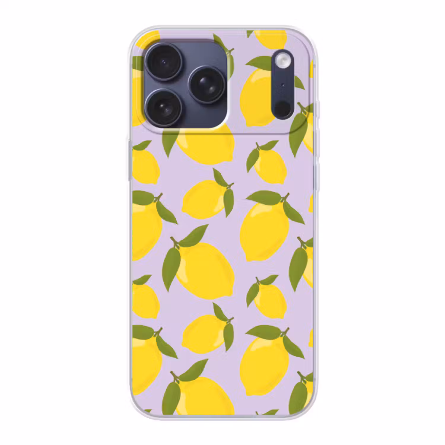 Telefoonhoesje Softcase - Citroenen patroon - Geel - Paars - Patroon - Vruchten