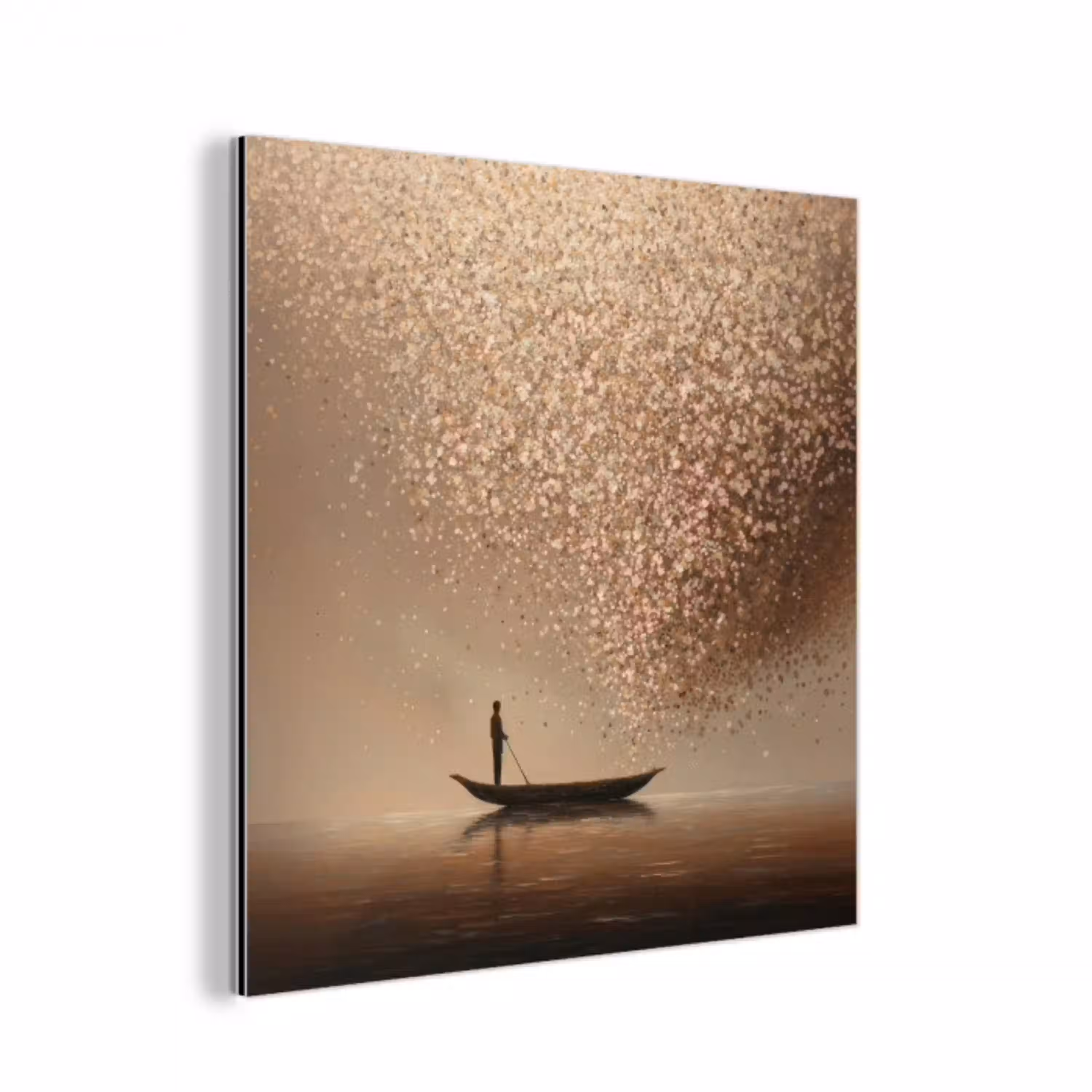 Bootje - Blaadjes - Goud - Water aluminium wit klein -3d