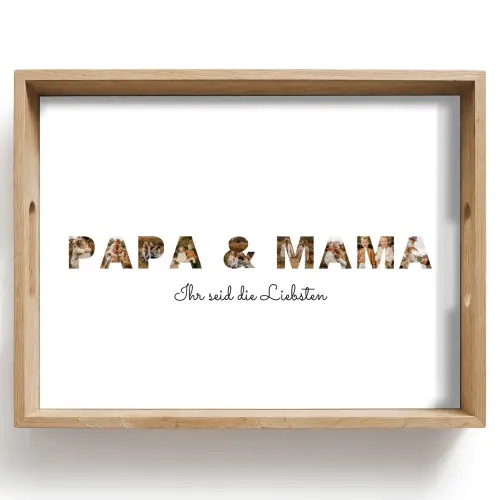 Papa & Mama - Buchstaben-Collage Dienblad Rechthoek middel -z3d_shopping