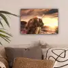 Schotse hooglander - Zon - Horizon - Koe - Dieren canvas 2cm klein -sfeer1