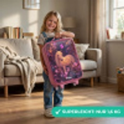 Paard - Bloemen - Paars - Vlinder Kinderkoffer - Roze klein -sfeer2_DE