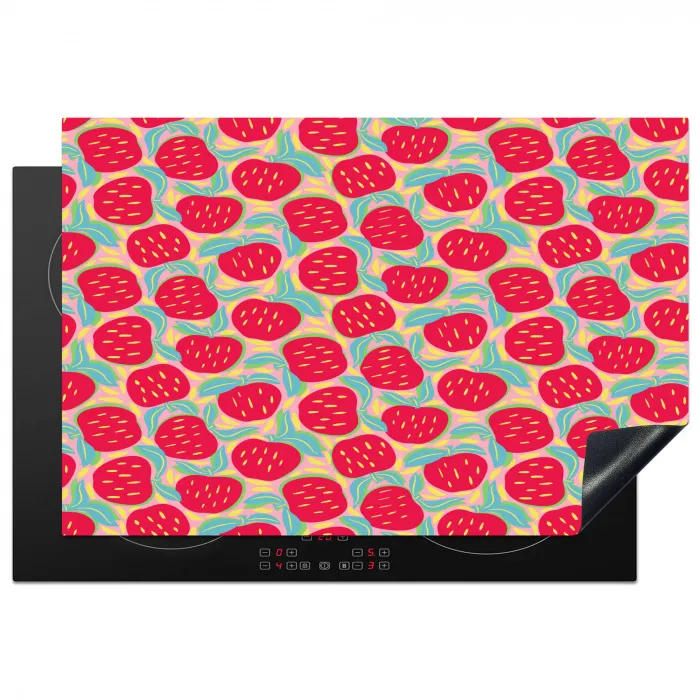 Appels - Rood - Stippen Inductie beschermer vinyl 3mm klein 276 -3d