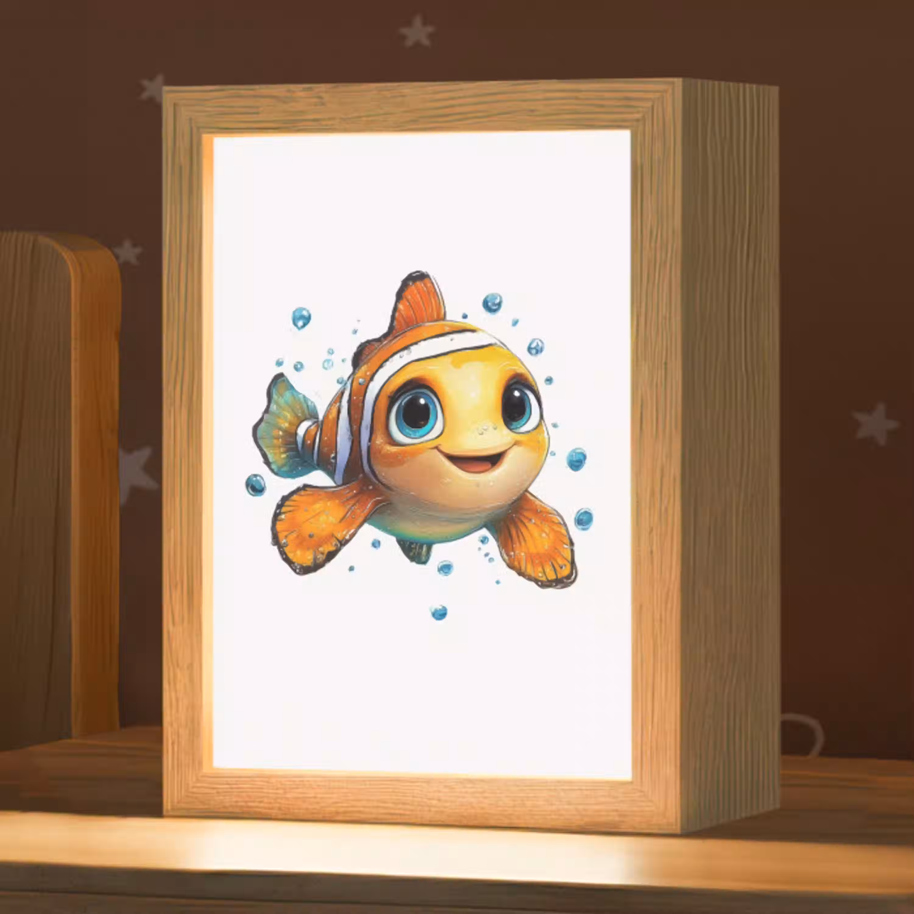 Clownvis - Oranje - Vis - Water Light Box met kabel klein -zzz_3d_website