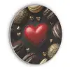 Macarons - Rood - Hart Akoestische PET Vilt - Rond klein -3d