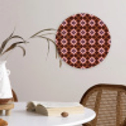 Geometrisch - Sierlijk - Bruin Wandcirkel kunststof plaat 5mm dik klein 188 -sfeer4