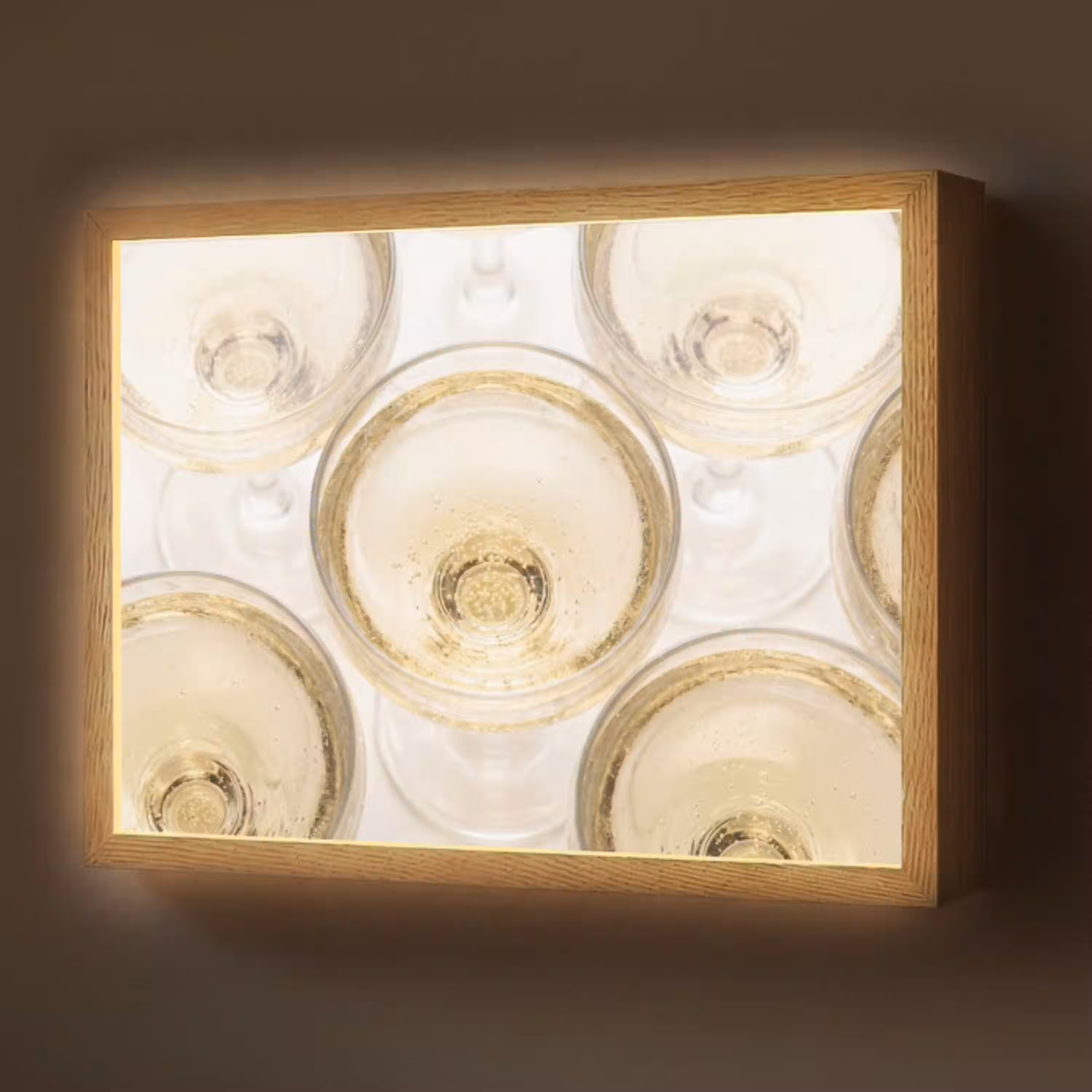 Drank - Glazen - Feest - Goud Light Box met batterij (Wandlamp) middel -z3d_website