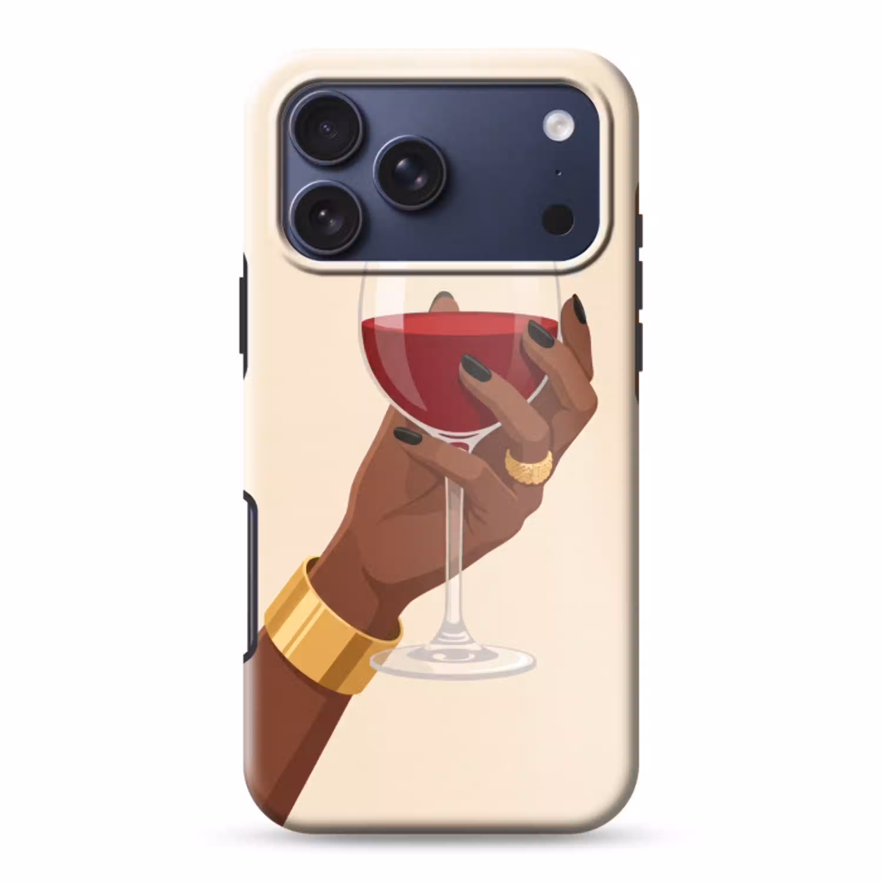 Vrouw - Wijn - Glas - Illustratie - Rood Toughcase MagSafe Apple iPhone 17 Pro Max klein -3d