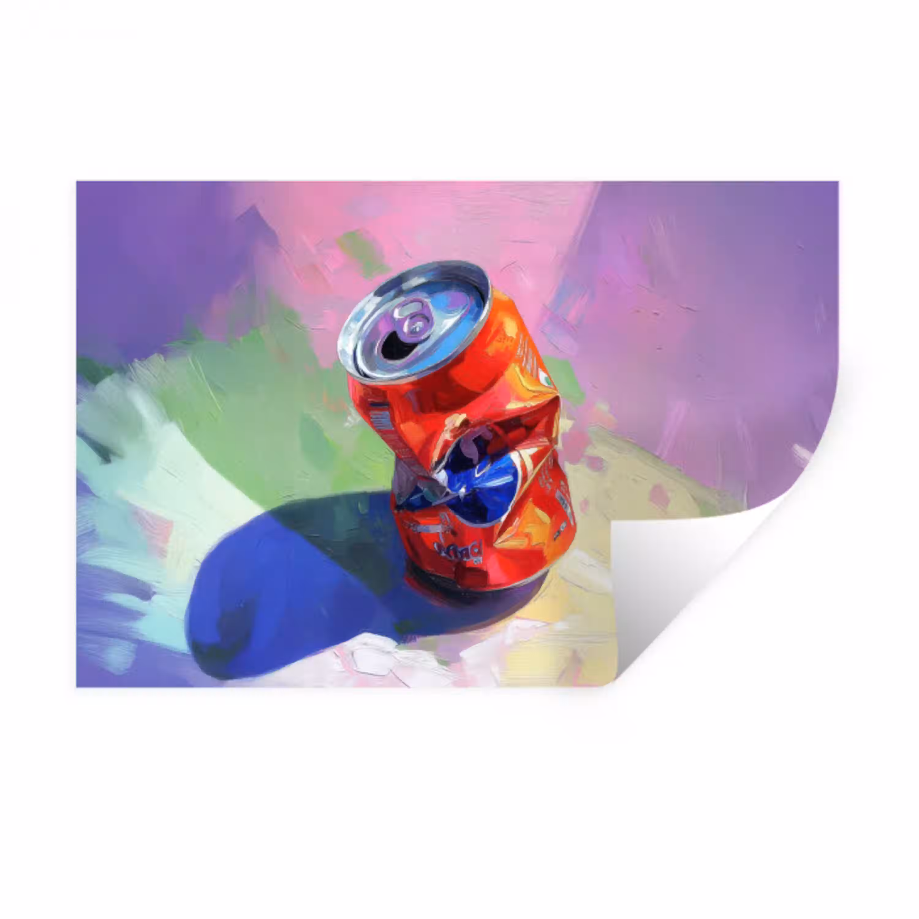 Frisdrank - Blik - Paars Muursticker klein -3d