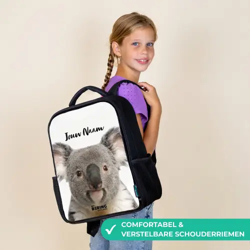 Schattige Koala Beer Rugzak - Zwart middel -sfeer6_NL