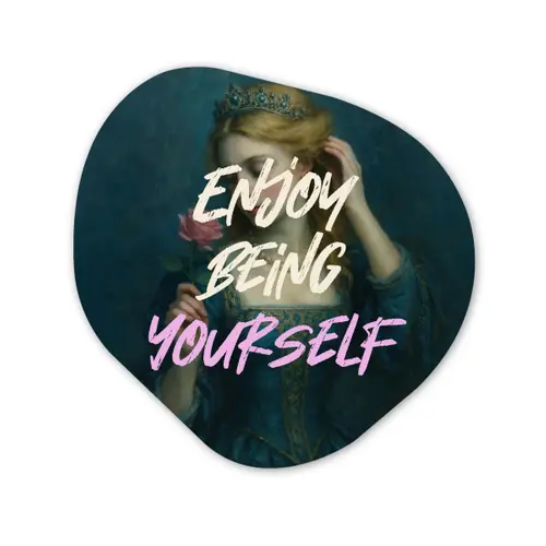 Vrouw - Roos - Quote Wandcirkel Organisch Plexiglas middel -3d
