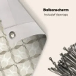 Grafisch - Patroon - Grijs Balkonbeschermer Duitsland klein 596 -closeup_NL