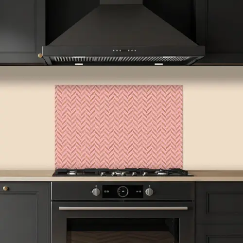 Plaid - Patroon - Visgraad - Roze keuken achterwand spatscherm klein 900 -sfeer1
