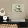 Gele kuifkaketoe - paradijsvogelbloemen - Groen poster papier klein -sfeer1
