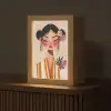 Vrouw - Bloemen - Pastel Light Box met kabel (Tafellamp) klein -z3d_website