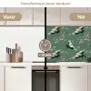 Kersenbloesem - Kraamvogels - Groen keuken achterwand 2 middel 871 -voor-na2_NL