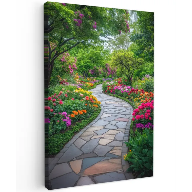 Park - Bloemen - Tuin Tuinposter op houten frame 2 cm dik klein -3d
