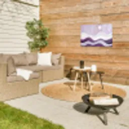 Golven - Heuvels - Abstract - Paars Tuinposter op houten frame 2 cm dik klein -sfeer2