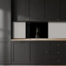 Zwart - Effen kleur keuken achterwand 2 middel 865 -sfeer1