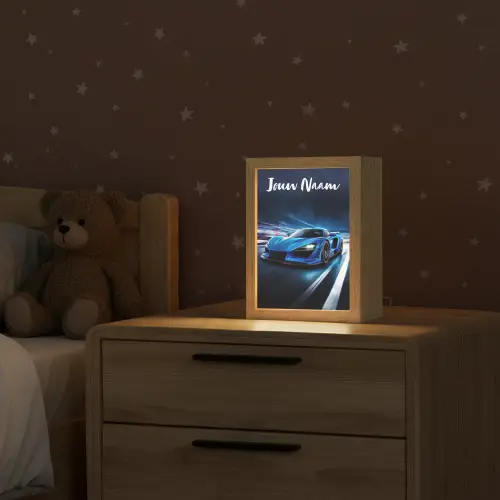 Auto - Blauw - Jongens - Kind Light Box met kabel (Kinderlampje) klein -sfeer1_kind