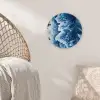 Golven - Blauw - Schuim Wandcirkel plexiglas klein -sfeer5