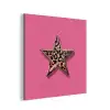 Ster - Luipaard - Print - Roze aluminium wit klein -3d