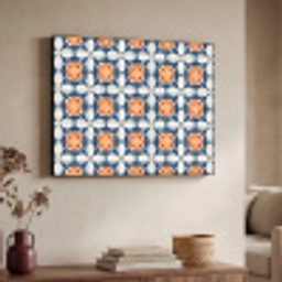 Traditioneel - Tegel - Oranje Textielframe zwart klein 947 -sfeer3