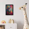 Graffiti - Wolf - Street art - Blauw fotolijst zwart zonder passe partout klein -usfeer4_kinderkamer