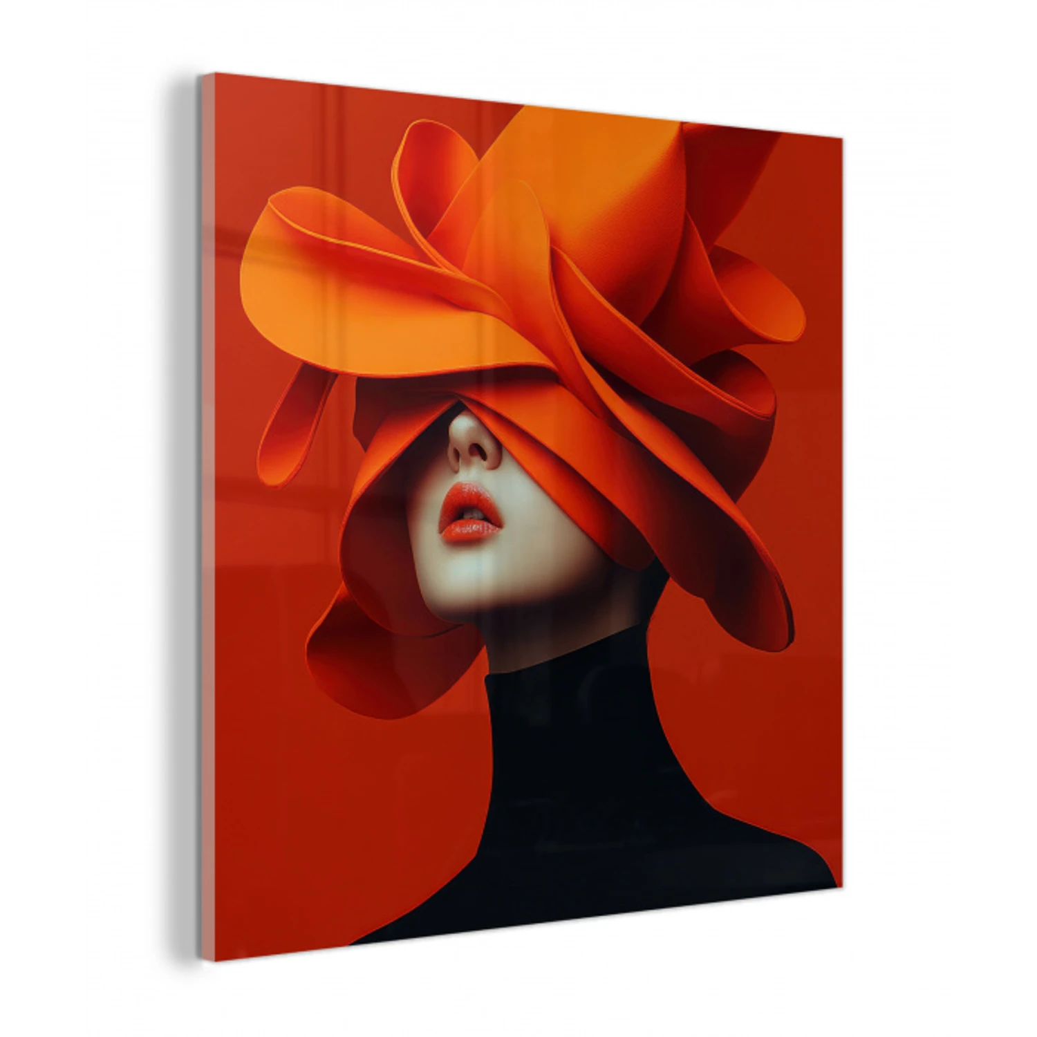 Oranje - Hoed - Vrouw plexiglas 5mm klein -z3d