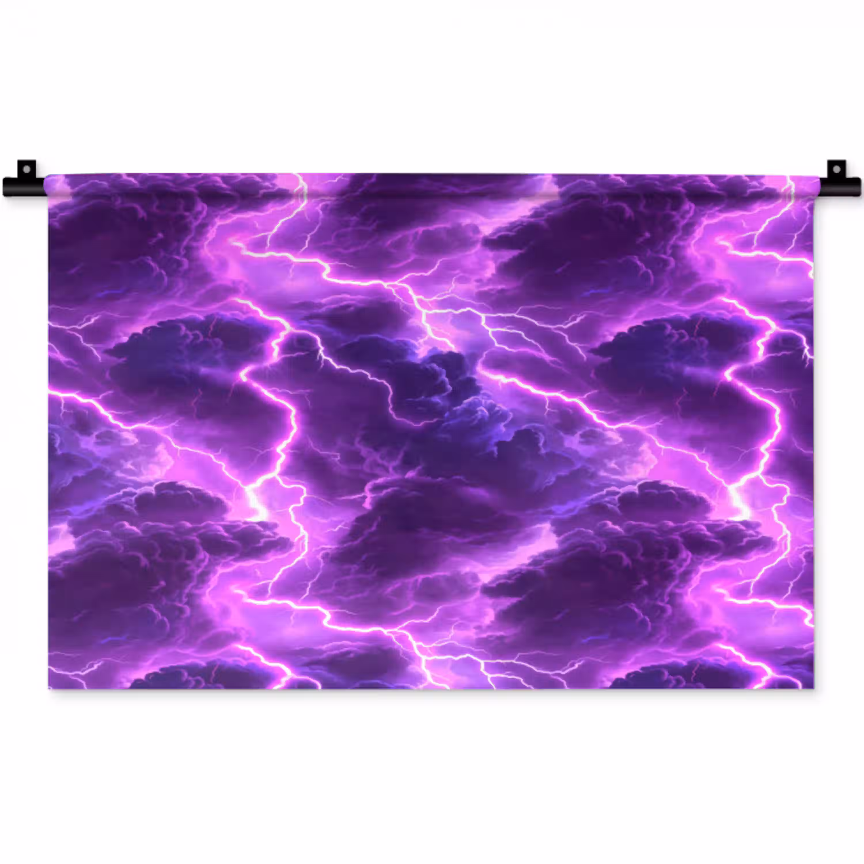 Paars - Bliksem - Wolken Wandkleed katoen klein 269 -zz3d