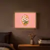 Illustratie - Bloemen - Rand - Roze Light Box met batterij (Wandlamp) middel -sfeer4