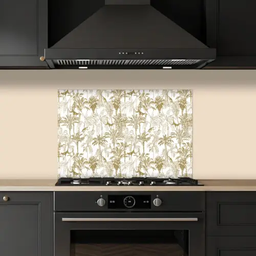 Apen - Jungle - Abstract - Beige keuken achterwand spatscherm klein 900 -sfeer1
