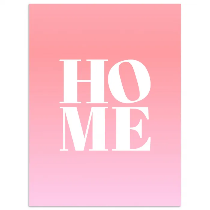 Home - Letters - Groot - Roze poster papier klein -3d