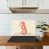 Zeepaardje - Rood - Fijne details keuken achterwand spatscherm klein -sfeer2