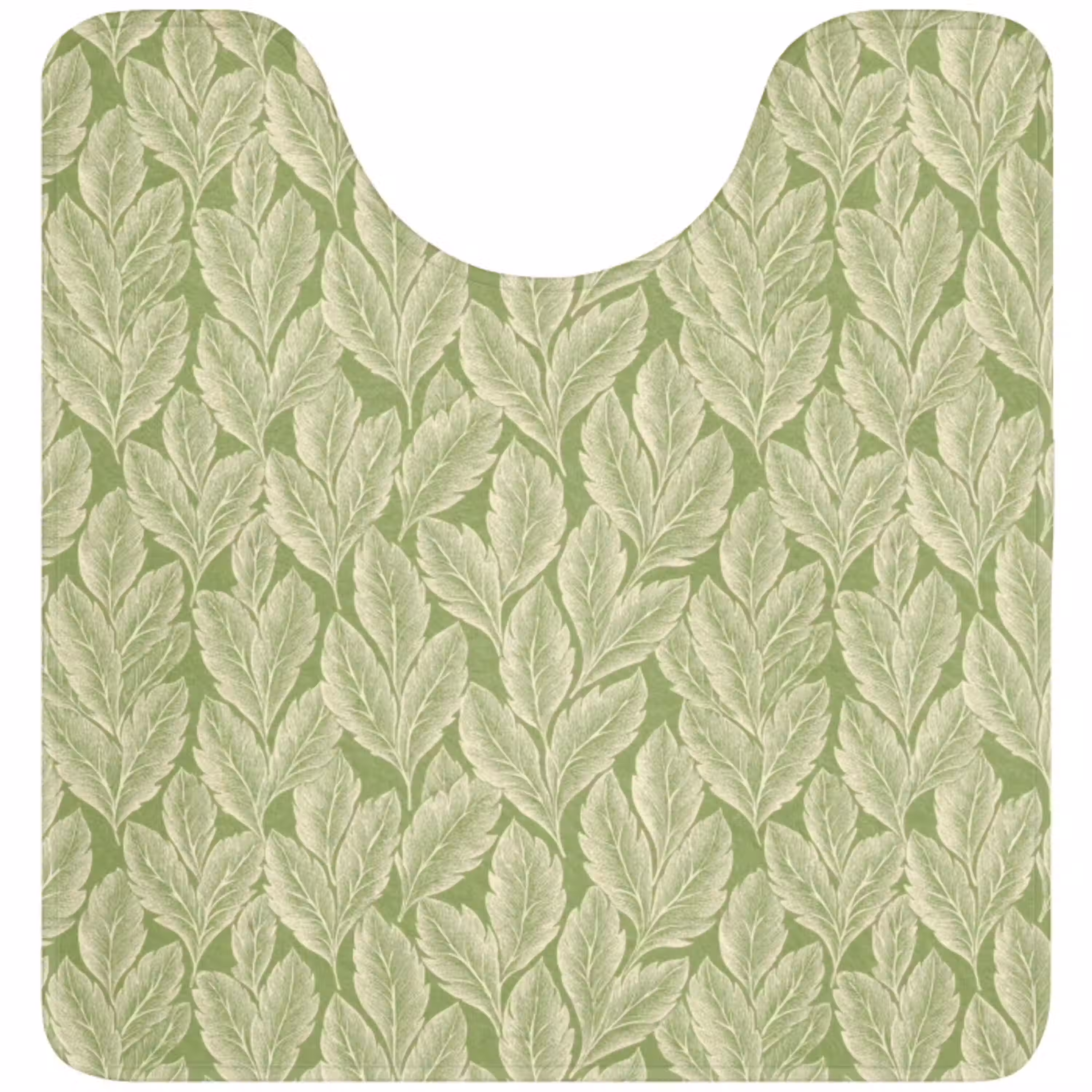 Groen - Botanisch - Bladeren - Vintage - Patroon WCmat U-uitsnede middel 1014 -3d