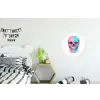 Schedel - Grafisch - Roze - Verdeeld Wandcirkel aluminium klein -kinderkamer