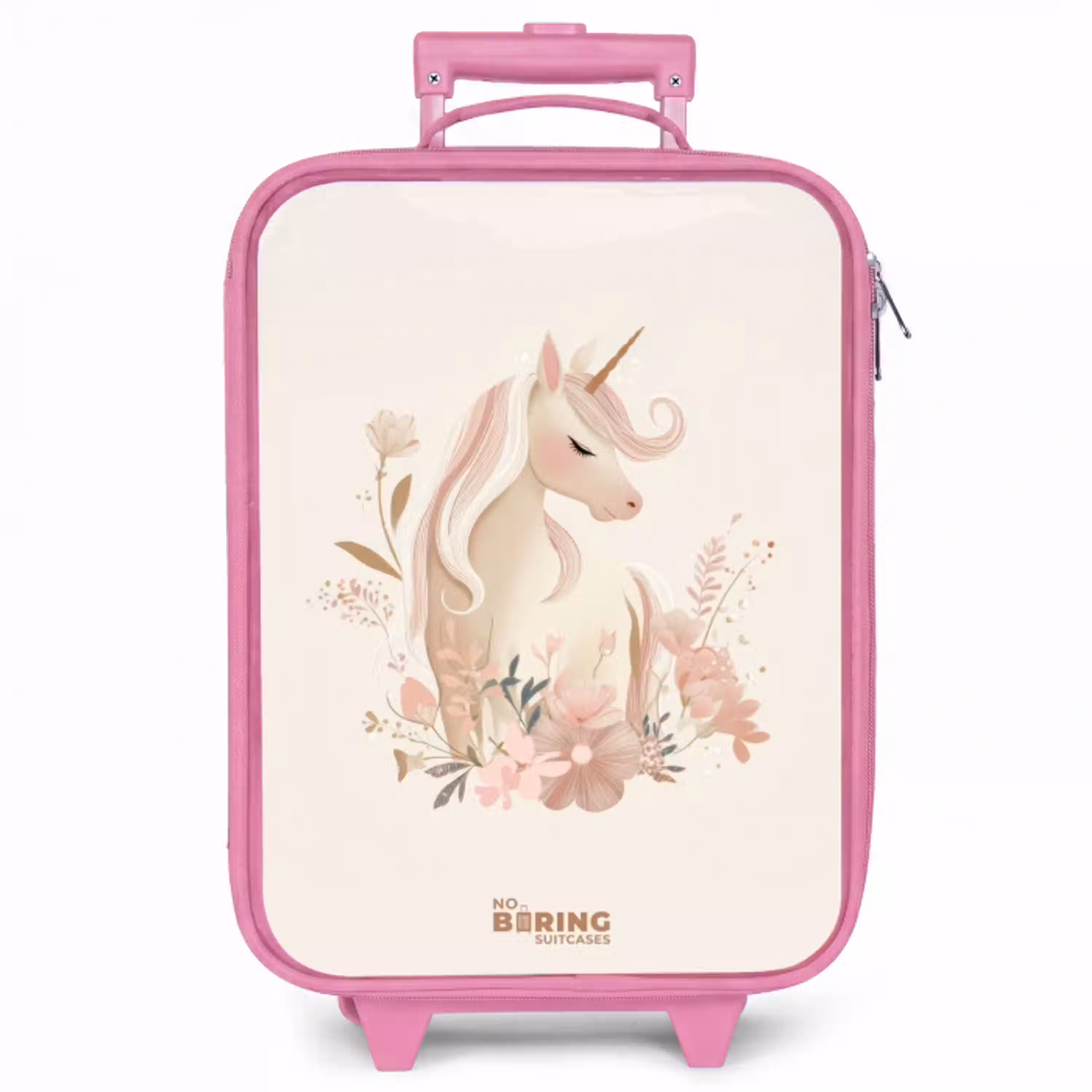 Eenhoorn tussen bloemen in roze pastel kleuren Kinderkoffer - Roze klein -zzz_website3d