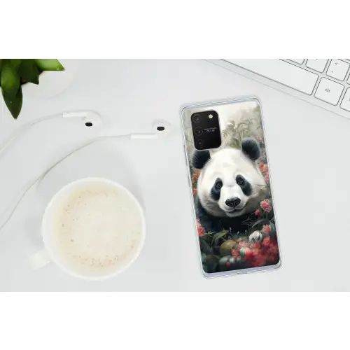 Panda - Wilde dieren - Bloemen - Natuur Telefoonhoesje Samsung Galaxy S10 Lite klein -oordopS10Lite
