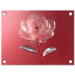 Sierlijk - Bloem - Roze - Glazen tuinposter los doek klein -3d