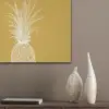 Lijnillustratie - Ananas - Bladkroon - Okergeel PET vilt klein -sfeer6_closeup
