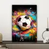 Voetbal - Verf - Kleuren - Zwart - Wit canvas 2cm klein -sfeer6