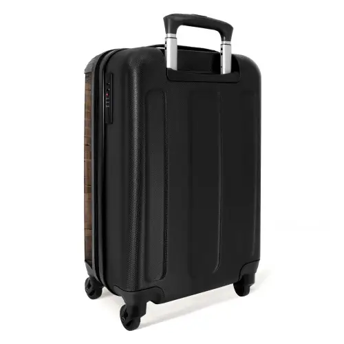 Graffiti schotse hooglander met bloemen NBS - Handbagage koffer - Unisex middel -achterkant