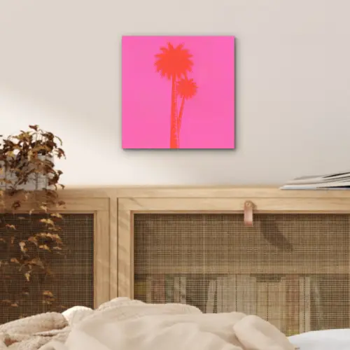 Palmbomen - Modern - Roze aluminium wit klein -sfeer3
