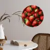 Aardbei - Fruit - Rood Wandcirkel behangsticker klein -sfeer3