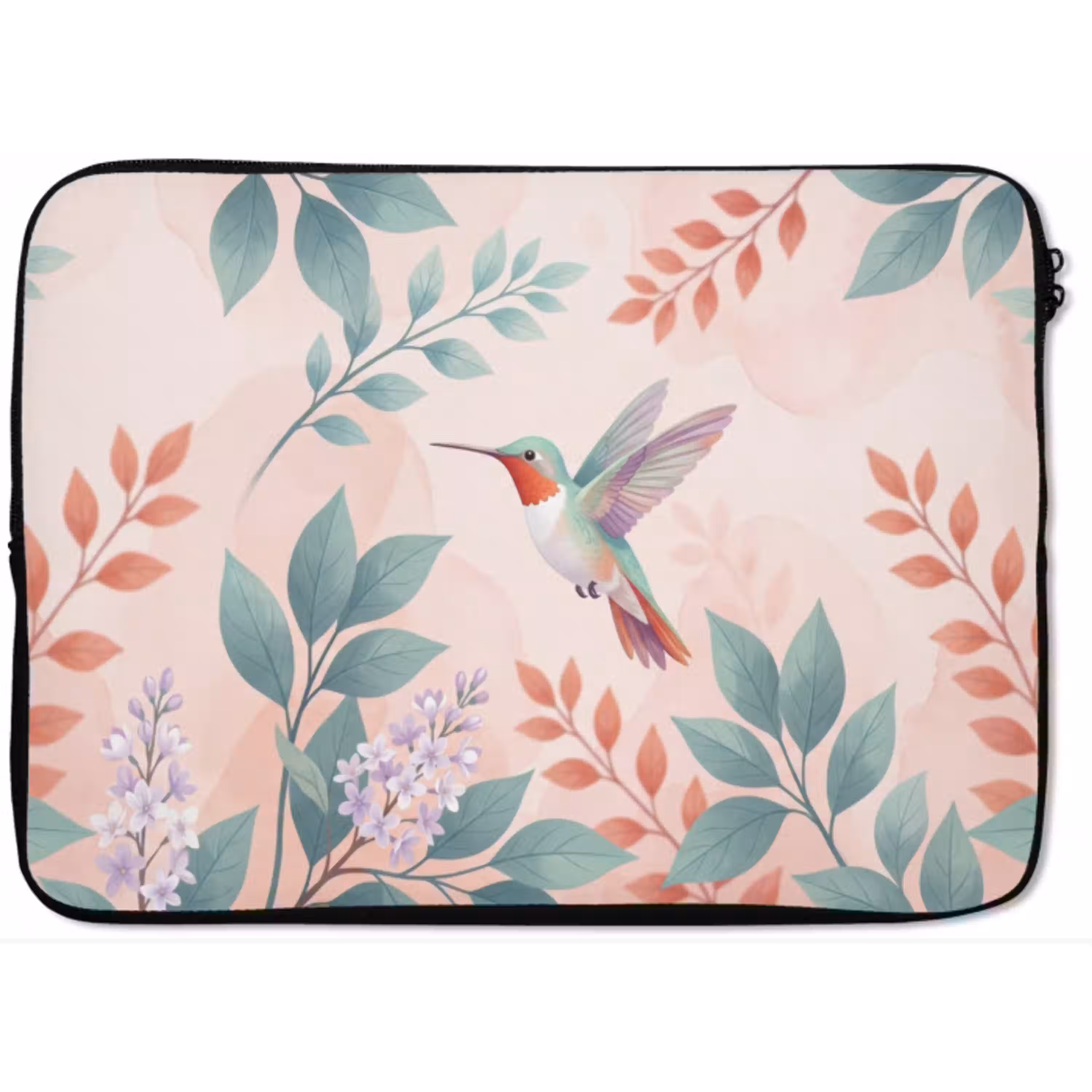 Kolibrie - Vliegen - Natuur - Illustratie - Kleurrijk laptophoes neopreen klein -zkaufland3dotto
