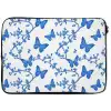 Vlinder - Bloemen - Blauw laptophoes neopreen klein 279 -zkaufland3dotto