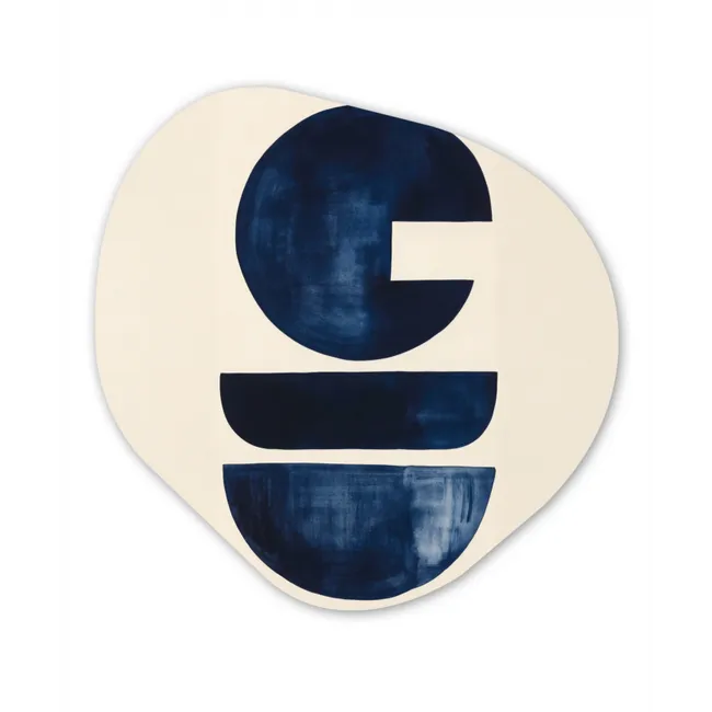 Vormen - Blauw - Abstract Wandcirkel Organisch Forex 3mm klein -3d