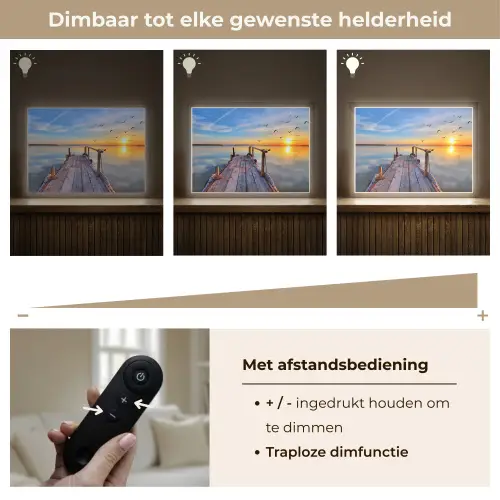 Water - Steiger - Vogels - Zonsondergang - Horizon Light Box met batterij (Wandlamp) middel -USP_dimbaarNL