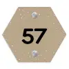 Beige met stippen - Traditioneel Naambord Hexagon klein -3d