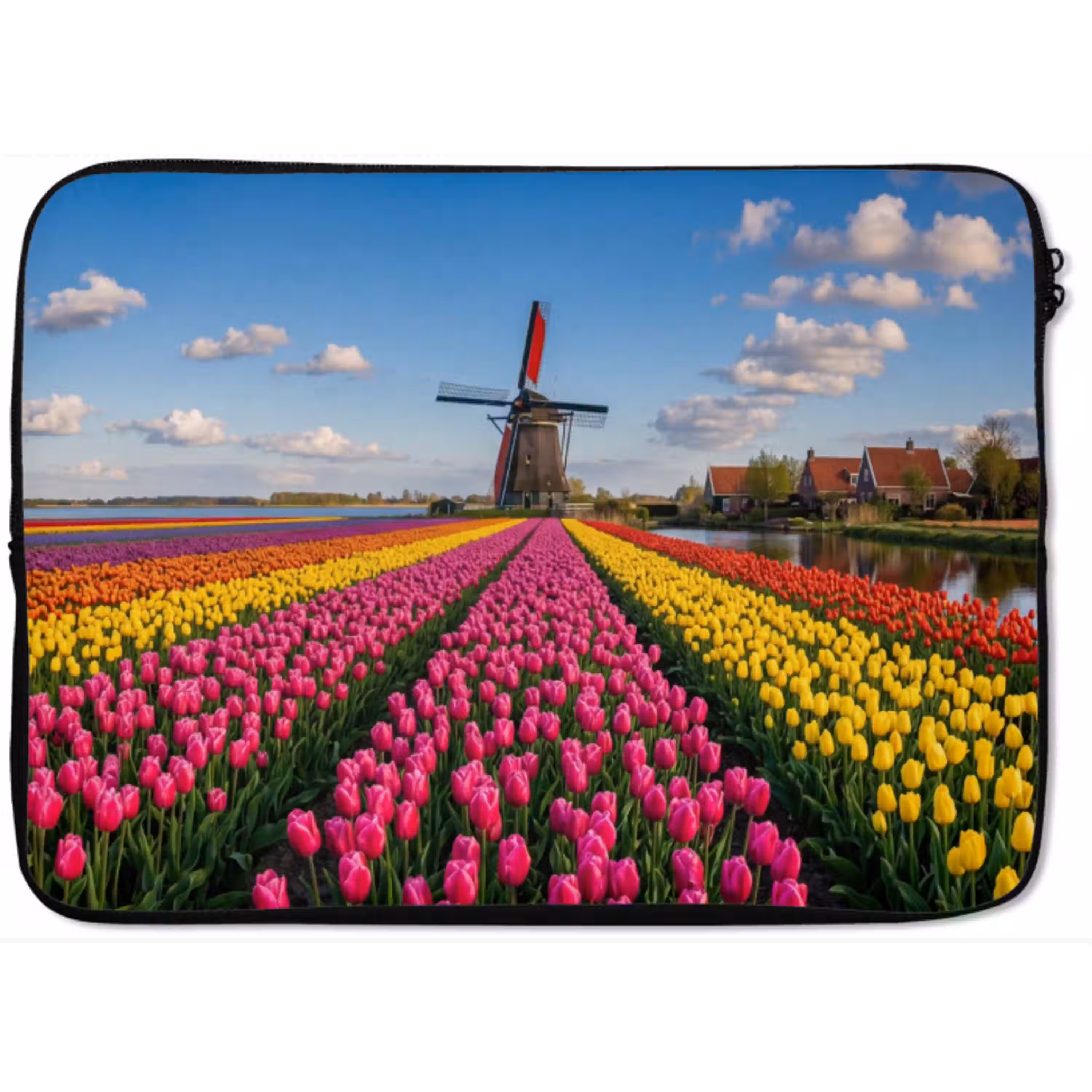 Tulpen - Holland - Molen - Kleurrijk laptophoes neopreen klein -zkaufland3dotto